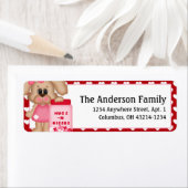 Girl Puppy Dog Valentijnsdag Adresetiketten d4 Etiket (Insitu)