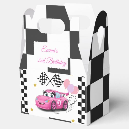 Girl Racing Birthday | Snel één en twee Bedankdoosjes (Geopend)