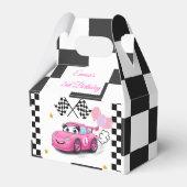 Girl Racing Birthday | Snel één en twee Bedankdoosjes (Voorkant Zijde)