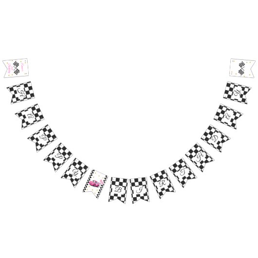 Girl Racing Verjaardagsfeestje | Snel één en twee Vlaggetjes (Alle)