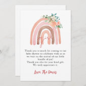 Girl Rainbow Baby, Boho Baby shower Hartelijk dank Kaart (Voorkant / Achterkant)