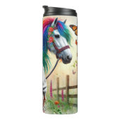 Girl Rainbow Horse Butterfly Meadow Magic Thermosbeker (Geroteerd rechts)