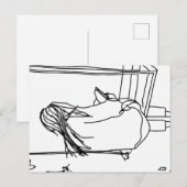 Girl Reading Briefkaart (Voorkant / Achterkant)