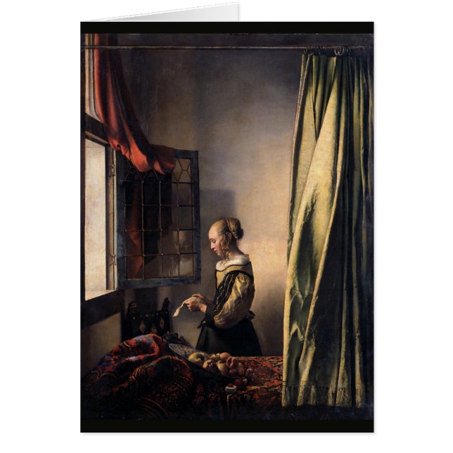 Girl Reading Letter at Open Window door Vermeer (Voorkant)