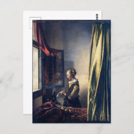 Girl Reading Letter by Open Window | Vermeer | Briefkaart