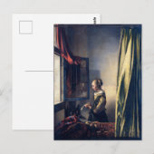 Girl Reading Letter by Open Window | Vermeer | Briefkaart (Voorkant / Achterkant)