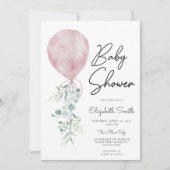 Girl Ready to Pop Pink Greenery Baby shower Modern Kaart (Voorkant)