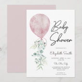 Girl Ready to Pop Pink Greenery Baby shower Modern Kaart (Voorkant / Achterkant)