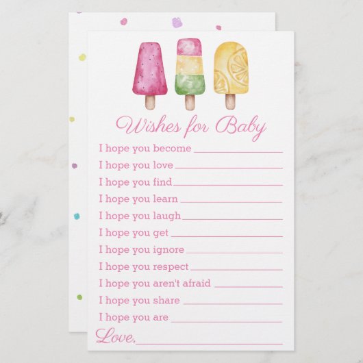 Girl Ready to Pop Summer Baby shower (Voorkant / Achterkant)