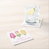 Girl Ready to Pop Summer Baby shower Kartonnen Onderzetters (Insitu)