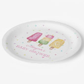 Girl Ready to Pop Summer Baby shower Papieren Bordje (Gekanteld)