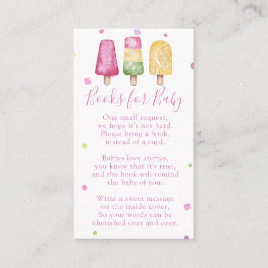 Girl Ready to Pop Summer Books for Baby shower Informatiekaartje (Voorkant)