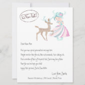 Girl Reindeer Letter van Santa Persoonlijk Feestdagenkaart (Voorkant)