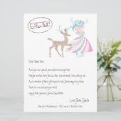 Girl Reindeer Letter van Santa Persoonlijk Feestdagenkaart (Staand voorkant)