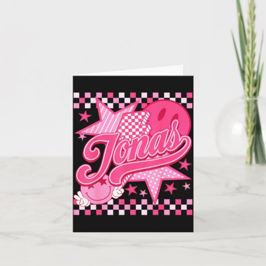 Girl Retro Jonas Groovy Flower First Name D 80's  Kaart (Voorkant)