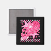 Girl Retro Jonas Groovy Flower First Name D 80's  Magneet (Voorkant / Achterkant)