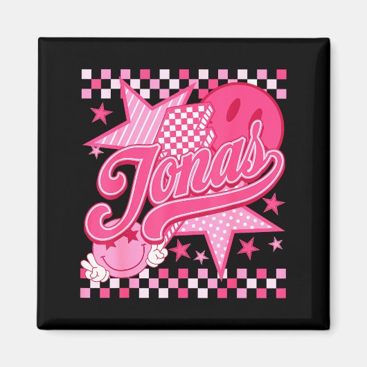 Girl Retro Jonas Groovy Flower First Name D 80's  Magneet (Voorkant)