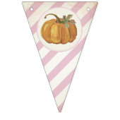 Girl Retro Little Pumpkin Birthday Bunting Vlaggetjes (Eerste vlag)