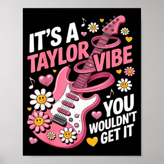 Girl Retro Taylor First Name D Groovy 70's 80's Poster (Voorkant)