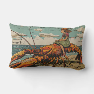 Girl Rides Lobster Sierkussen Kussen