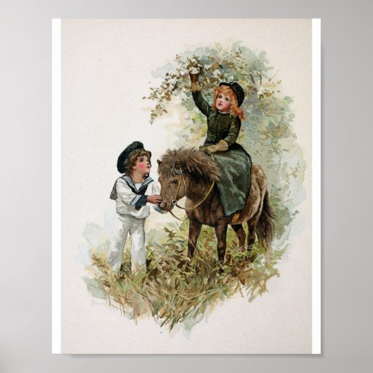 Girl Rides Shetland Pony  Poster (Voorkant)