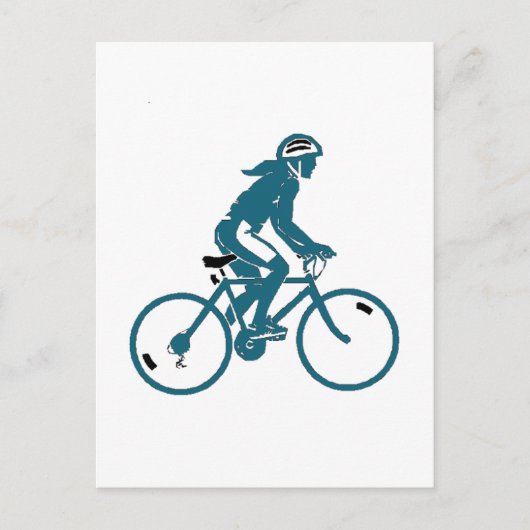 Girl Riding a Bike Briefkaart (Voorkant)