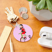Girl Riding a Bike Sleutelhanger