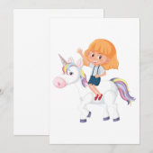 Girl Riding A Unicorn Kaart (Voorkant / Achterkant)