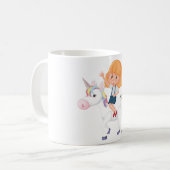 Girl Riding A Unicorn Koffiemok (Voorkant links)