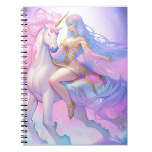 Girl Riding a Unicorn Notitieboek