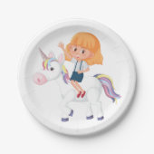 Girl Riding A Unicorn Papieren Bordje (Voorkant)