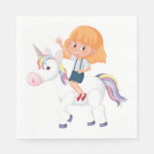 Girl Riding A Unicorn Servet (Voorkant)