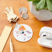 Girl Riding A Unicorn Sleutelhanger
