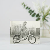 Girl Riding Bicycle Briefkaart (Staand voorkant)