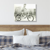 Girl Riding Bicycle Canvas Afdruk (Insitu (Slaapkamer))
