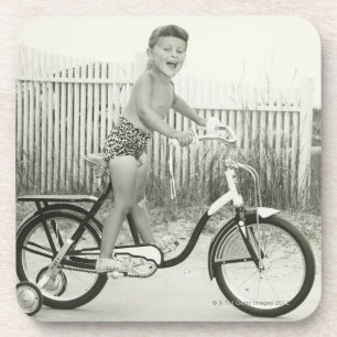 Girl Riding Bicycle Drankjes Onderzetter