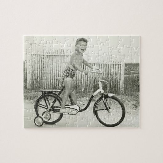 Girl Riding Bicycle Legpuzzel (Horizontaal)