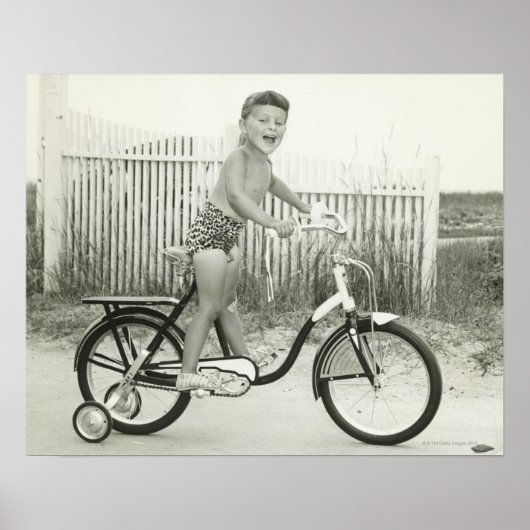 Girl Riding Bicycle Poster (Voorkant)