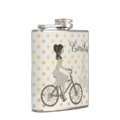 Girl Riding Bike in Paris Polka Dot Personalized Heupfles (Rechts)