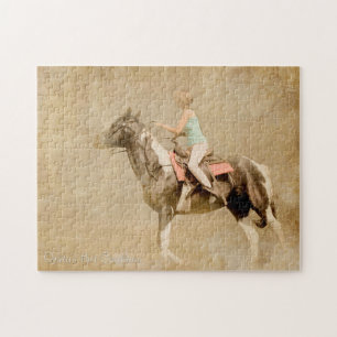 Girl Riding Horse Legpuzzel