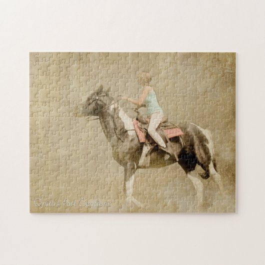 Girl Riding Horse Legpuzzel (Horizontaal)
