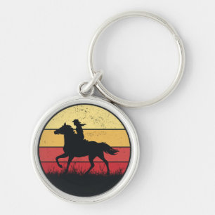 Girl Riding Horse  Sunset Texas Cowgirl Sleutelhanger