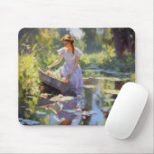 Girl River Impressionisme Muismat (Met muis)