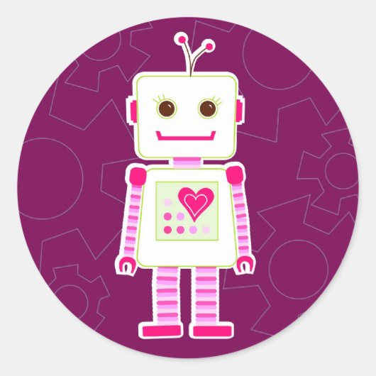 Girl Robot Stickers (Voorkant)