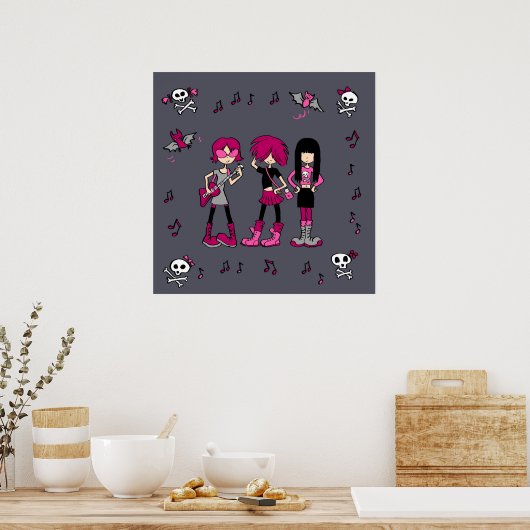 Girl rock band poster (Keuken)
