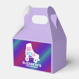 Girl Roller Skating Birthday Let's Roll Bedankdoosjes