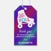Girl Roller Skating Birthday Let's Roll Cadeaulabel (Voorkant)