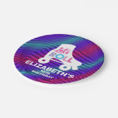 Girl Roller Skating Birthday Let's Roll Papieren Bordje (Gekanteld)