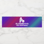 Girl Roller Skating Birthday Let's Roll Waterfles Etiket (Enkel label)