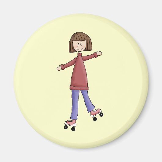 Girl Rollerskating Magneet (Voorkant)